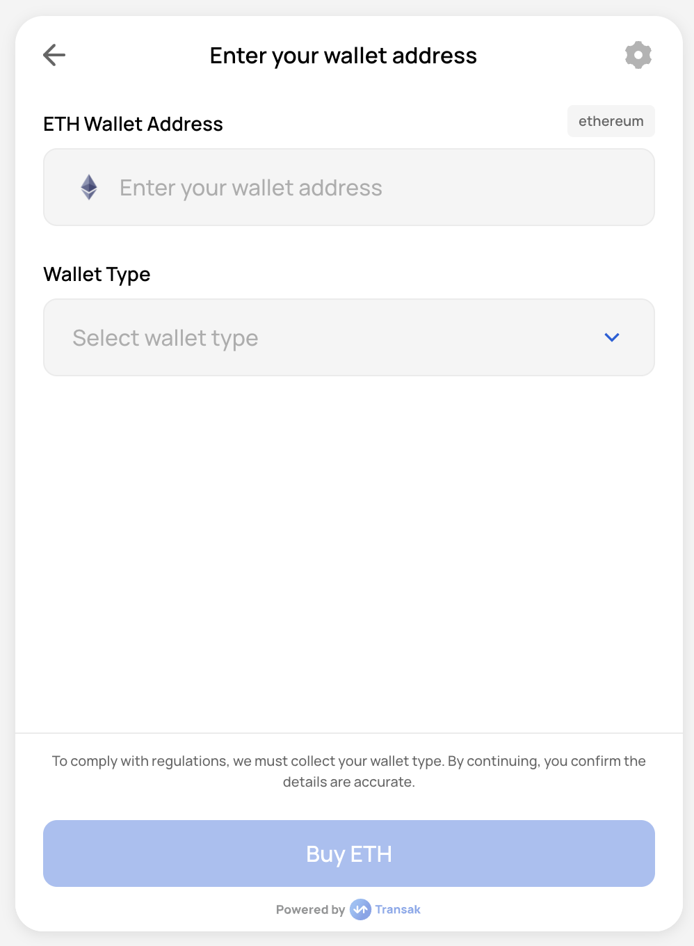 Wallet Confirmation Screen